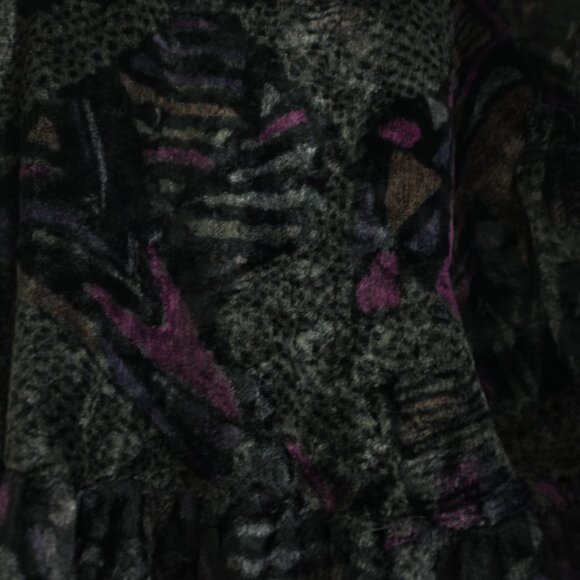 COPY - Sirbain Abstract Print Faux Fur Coat Size XSP Artistic Winter Elegance - Picture 3 of 12